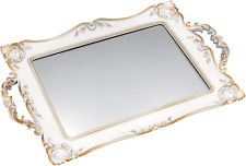 Tstarer Antique Decorative Gold Framed Square Mirror Tray, Jewelry & Cosmetics O picture