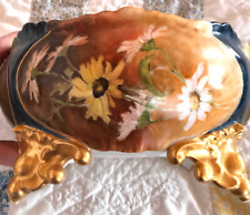 Rare Antique 24kt Limoges Made in France Hand Painted Porcelain Bowl 8