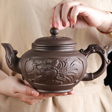 Large Capacity Purple Sand Teapot House Yixing Blossom Pot Tea Ceramic Kettle picture