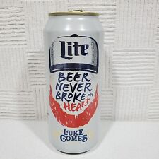 Luke Combs Edition Miller Lite Beer (empty) 16 oz tall boy Can Washed HTF RARE picture