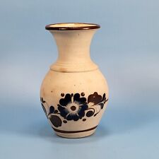 Tonala Sandstone Mexican Folk Art Pottery Bud Vase 5.5