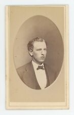 Antique Hand Tinted CDV Circa 1870s Handsome Young Man in Suit New York, NY picture