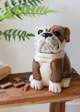 Ceramic Bull Dog Canister Cookie Treat Jar English Bulldog Puppy 10 In picture