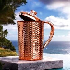 Pure Copper Pitcher Solid Copper Hammered Handcrafted Copper Water Jug 1 Ltr picture