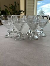 Vintage CAMBRIDGE Mt. Vernon Clear Water Goblet, Diamond Wine Glass, Set Of 8 picture