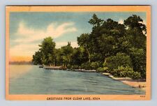 Clear Lake IA-Iowa, Scenic General Greetings, Antique, Vintage c1942 Postcard picture
