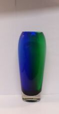 Vintage Cobalt Blue And Green Flower Bud Vase 8
