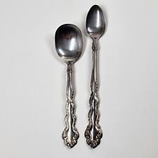 Oneida Community Modern Baroque Set 2 Childs Baby Infant Feeding Spoons Vintage picture