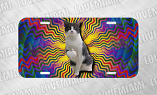 Trippy Cat JDM Funny Thumbs Up Kitty  License Plate Auto Car Tag  picture