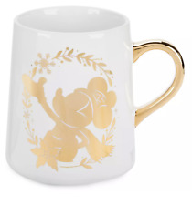 Disney Icy Winter Mickey and Minnie Gold Holiday Coffee Mug New picture
