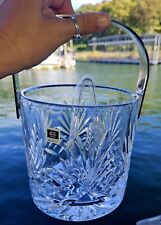 Miller Rogaska Richmond Ice Bucket Lead Crystal Stainless Handle & Tongs   New picture
