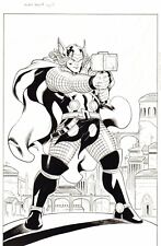 Ed McGuinness Marvel Legends THOR Original Comic Art  11X17 Box art picture