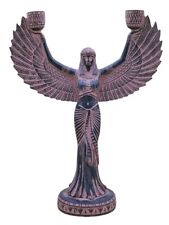 UNIQUE HANDMADE ANCIENT EGYPTIAN Statue Large Stone Candlestick Goddess Isis picture