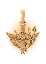 92.5 Sterling Silver 22k Gold Plated God Shani Dev Pendant picture