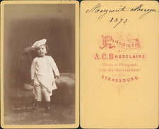Baudelaire, Strasbourg, Marguerite Monoyer in small cook, 1873 vintage CDV  picture