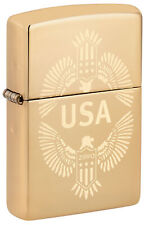 Zippo USA High Polish Brass Windproof Lighter, 48915 picture