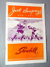 Jack Dempsey's Showbill 1952 NYC Restaurant Night Club Jack Dempsey Boxer picture