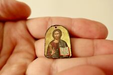 Tiny Wooden Icon 3pcs With Jesus Christ ,great idea for jewelry making picture