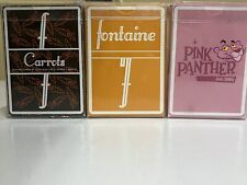 3 Decks Of Fontaine Playing Cards Pumpkin & Pink Panther & Carrots picture