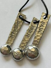 Crosby And Taylor Roman Hammered Pewter Mini Measuring Spoons Pinch/Dash/Smidgen picture