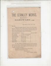 Super VINTAGE STANLEY SW Hardware, 1895 The STANLEY WORKS Price Increase Letter picture