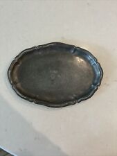 Antique Oval Pewter Plate with Several Hallmarks Stamps picture