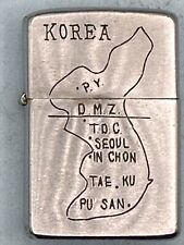 Vintage 1974 Korea War Double Sided  Chrome Zippo Lighter picture