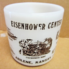 Vintage Federal Milk Glass Mug / Coffee Cup ~ Eisenhower Center ~ Abilene Kansas picture