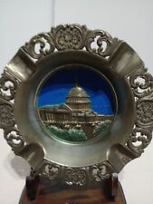 Vintage Washington D C Souvenir Painted Metal Ashtray of Capital Made in Japan picture