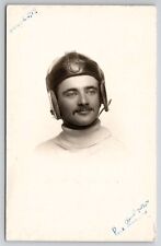 RPPC Aviatior Paul Studensky Portrait Debossed Real Photo c1912 Postcard I29 picture