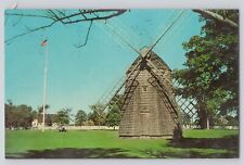 Postcard New York Long Island Historic Old Wind Mill Vintage picture