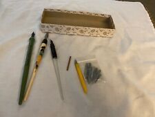 4 Vintage Antique Collectible Fountain Pens + Tips , Mayflower Hotel, 1 Carved picture