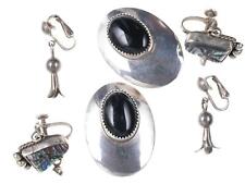 3 pr vintage Navajo/southwestern sterling & Stone earrings. picture