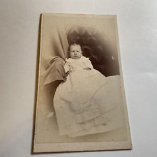 CDV Great Advertisement , Newton,N.J., BABY Boy Great Hair, Very Long Lace Gown picture