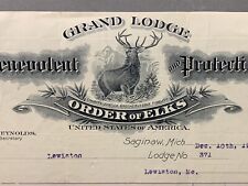 Antique Elks Club Letterhead Grand BPOE Lodge Of United States picture