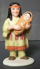 Lefton Native American Series Indian Mini Porcelain Figurine MOTHER w/ Child NOS picture