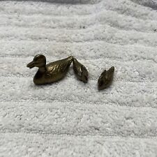 Vintage Small Brass Duck Decor Paperweight solid brass Set Of 3 Small Ducks picture