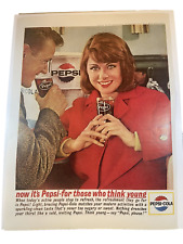 Pepsi Cola Print Ad for Those who Think Young Red coat Fountain Pepsi 1963 picture