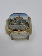1897 French Made Beveled Glass Casket Souvenir Box Leipsig Industrial Exhibit  picture