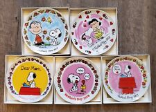 5 Plates Snoopy Peanuts Charlie Brown Mothers Day 1975 1976 1977 1978 1979 picture