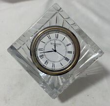 Waterford Crystal Quartz Desk Clock Cube Paperweight Meridian Marked Ireland picture