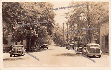 RPPC Arlington Oregon Main Street Mobil Gas Station Sign Photo Vtg Postcard B38 picture
