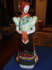  HOLLOHAZA Hungarian Porcelain Large Peasant Woman  Figurine picture