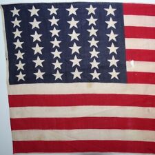 Antique 39 Star 1889 American Flag Elongated Stripes 767676 Pattern 23x12 #A picture