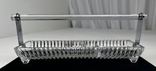 Vintage Luxury MCM Crystal Or Glass Lucite Chrome Handle Divided Serving Tray picture
