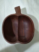 Vintage Mid Century Apple Shape Wooden Decorative Bowl Fruit bowl picture