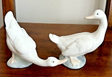 2 Vintage Nao Spain Lladro Porcelain Geese Figurines picture