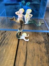 Vintage 3 1960 era Bone China  sweet face mermaids perfect and delicate picture