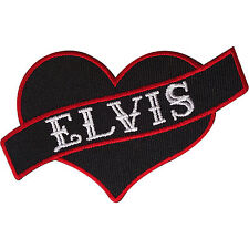 Love Elvis Presley Patch Embroidered Badge Iron Sew On Heart Rock and Roll Music picture