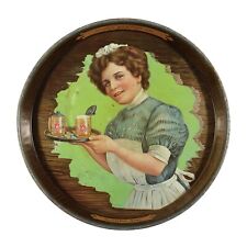 OLYMPIA GIRL BEER ADVERTISING TRAY PILSEN BREWING ANTIQUE KAUFMANN STRAUSS CO NY picture